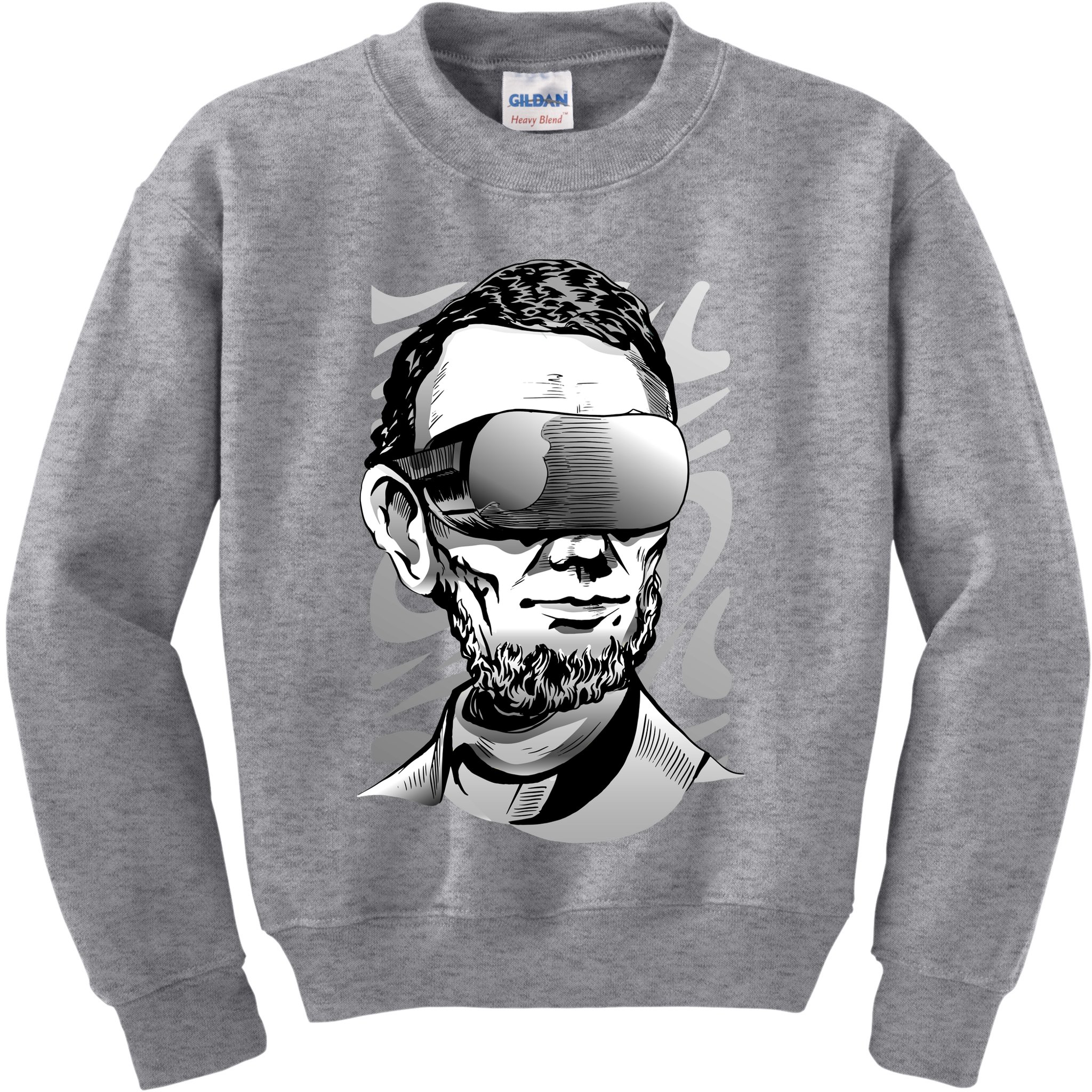 Abraham Lincoln Virtual Reality Glasses Kids Sweatshirt