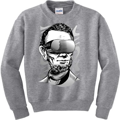 Abraham Lincoln Virtual Reality Glasses Kids Sweatshirt