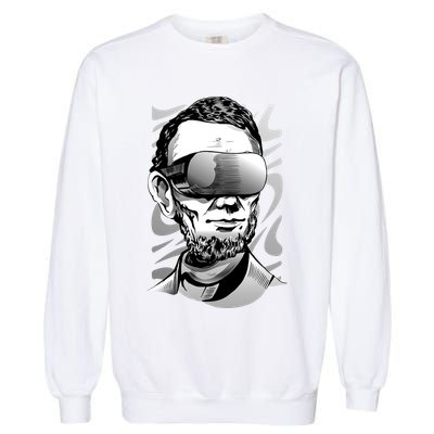 Abraham Lincoln Virtual Reality Glasses Garment-Dyed Sweatshirt