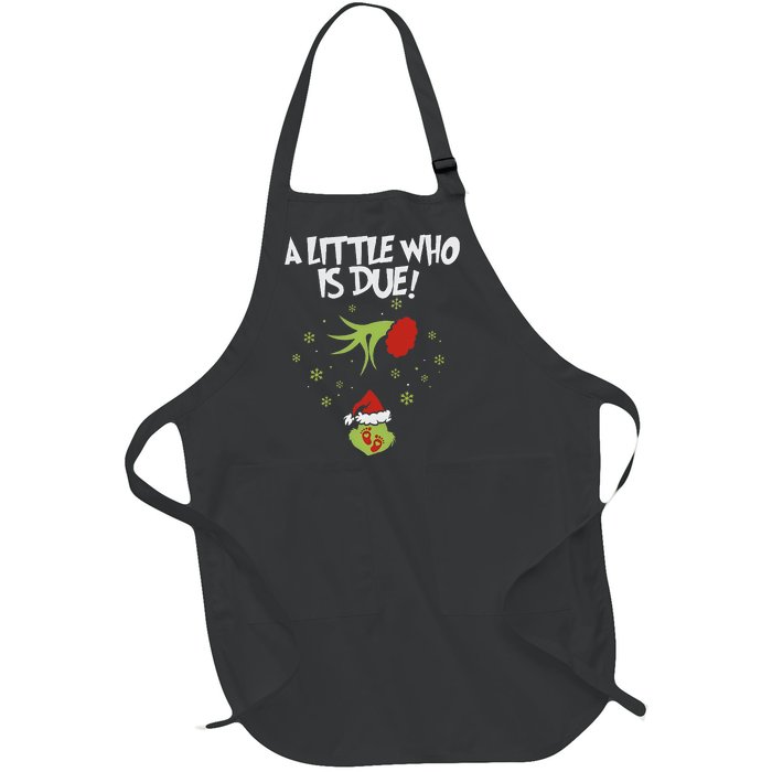 A Little Who Is Due Pregnancy Announcement Full-Length Apron With Pockets