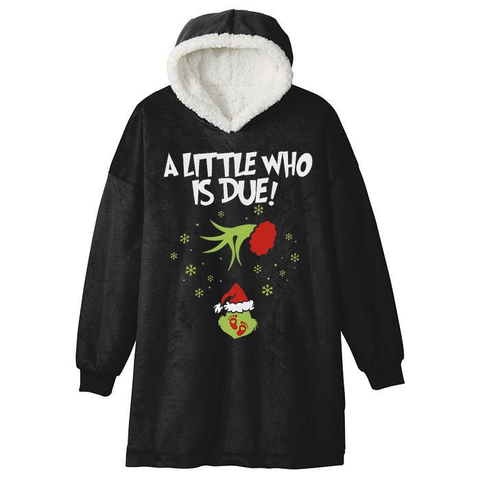 A Little Who Is Due Pregnancy Announcement Hooded Wearable Blanket