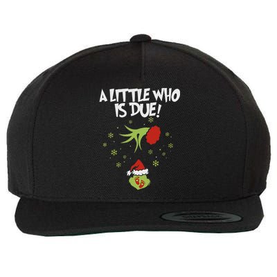 A Little Who Is Due Pregnancy Announcement Wool Snapback Cap