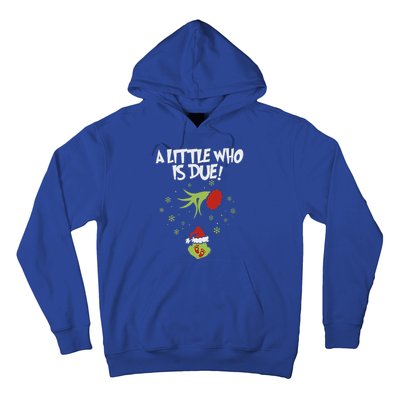 A Little Who Is Due Pregnancy Announcement Hoodie