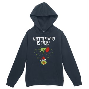 A Little Who Is Due Pregnancy Announcement Urban Pullover Hoodie