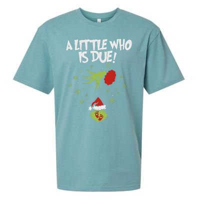 A Little Who Is Due Pregnancy Announcement Sueded Cloud Jersey T-Shirt