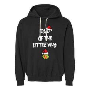 A Little Who Is Due Christmas Pregnancy Couples Matching Garment-Dyed Fleece Hoodie