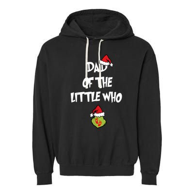 A Little Who Is Due Christmas Pregnancy Couples Matching Garment-Dyed Fleece Hoodie