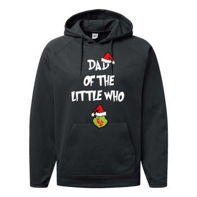 A Little Who Is Due Christmas Pregnancy Couples Matching Performance Fleece Hoodie