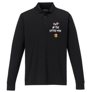 A Little Who Is Due Christmas Pregnancy Couples Matching Performance Long Sleeve Polo