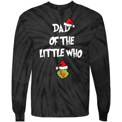 A Little Who Is Due Christmas Pregnancy Couples Matching Tie-Dye Long Sleeve Shirt