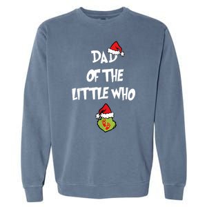 A Little Who Is Due Christmas Pregnancy Couples Matching Garment-Dyed Sweatshirt