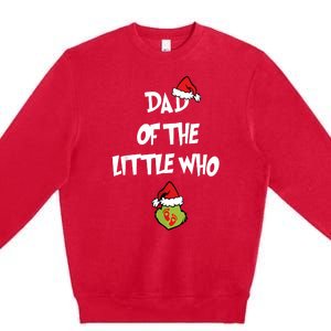 A Little Who Is Due Christmas Pregnancy Couples Matching Premium Crewneck Sweatshirt