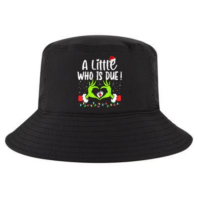 A Little Who Is Due Funny Christmas Pregnancy Announcement Cool Comfort Performance Bucket Hat