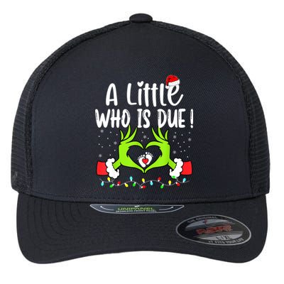 A Little Who Is Due Funny Christmas Pregnancy Announcement Flexfit Unipanel Trucker Cap