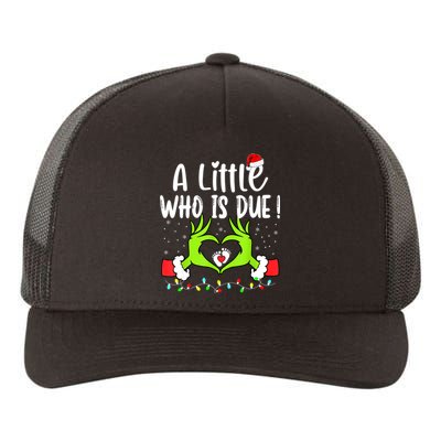 A Little Who Is Due Funny Christmas Pregnancy Announcement Yupoong Adult 5-Panel Trucker Hat