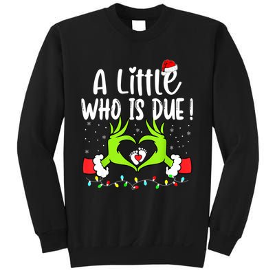 A Little Who Is Due Funny Christmas Pregnancy Announcement Sweatshirt