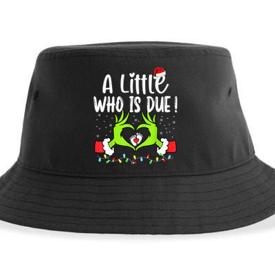 A Little Who Is Due Funny Christmas Pregnancy Announcement Sustainable Bucket Hat