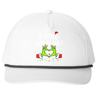 A Little Who Is Due Funny Christmas Pregnancy Announcement Snapback Five-Panel Rope Hat