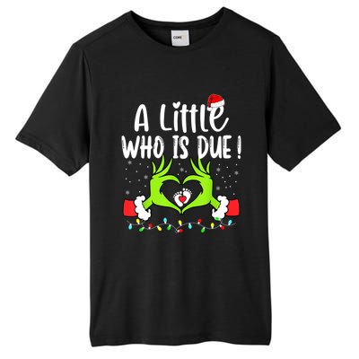 A Little Who Is Due Funny Christmas Pregnancy Announcement Tall Fusion ChromaSoft Performance T-Shirt