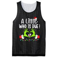 A Little Who Is Due Funny Christmas Pregnancy Announcement Mesh Reversible Basketball Jersey Tank