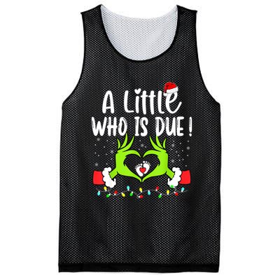 A Little Who Is Due Funny Christmas Pregnancy Announcement Mesh Reversible Basketball Jersey Tank