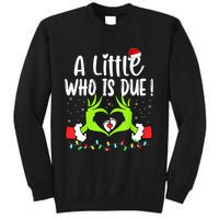 A Little Who Is Due Funny Christmas Pregnancy Announcement Tall Sweatshirt