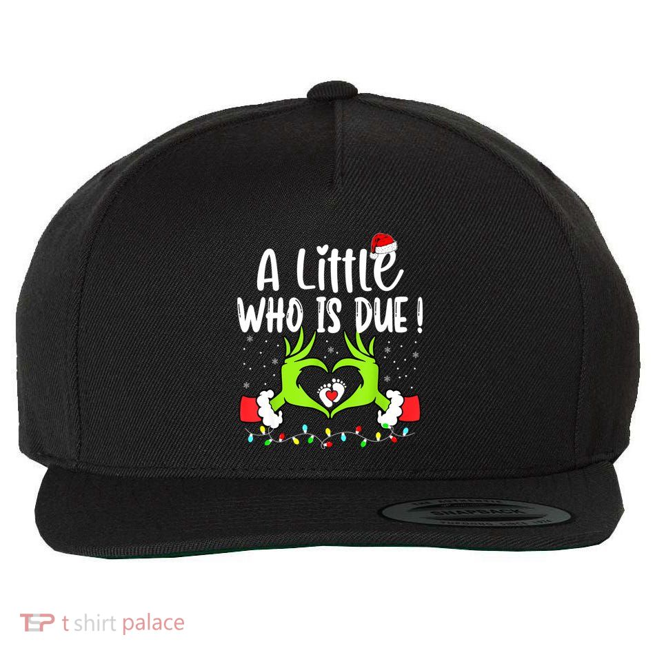 A Little Who Is Due Funny Christmas Pregnancy Announcement Wool Snapback Cap