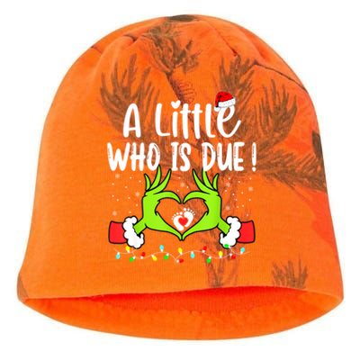 A Little Who Is Due Funny Christmas Pregnancy Announcement Kati - Camo Knit Beanie