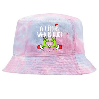 A Little Who Is Due Funny Christmas Pregnancy Announcement Tie-Dyed Bucket Hat