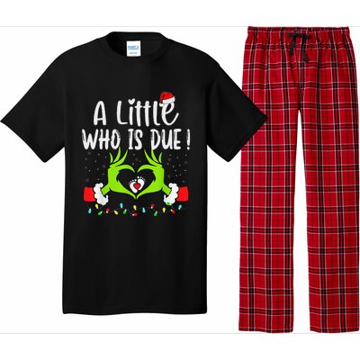 A Little Who Is Due Funny Christmas Pregnancy Announcement Pajama Set