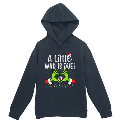 A Little Who Is Due Funny Christmas Pregnancy Announcement Urban Pullover Hoodie