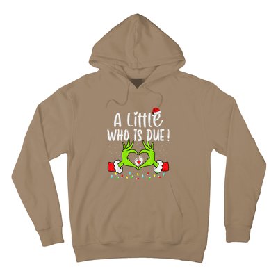 A Little Who Is Due Funny Christmas Pregnancy Announcement Hoodie