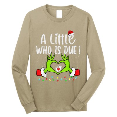 A Little Who Is Due Funny Christmas Pregnancy Announcement Long Sleeve Shirt