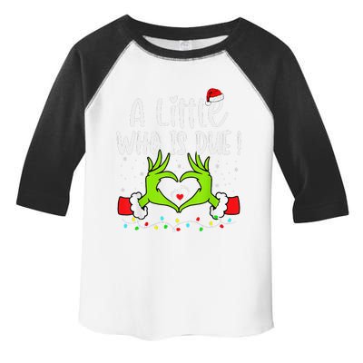 A Little Who Is Due Funny Christmas Pregnancy Announcement Toddler Fine Jersey T-Shirt