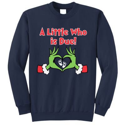 A Little Who Is Baby Due Announcement Pregnancy Nursing Xmas Sweatshirt