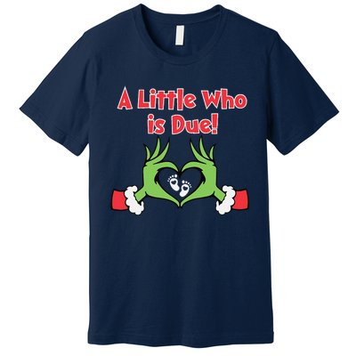 A Little Who Is Baby Due Announcement Pregnancy Nursing Xmas Premium T-Shirt