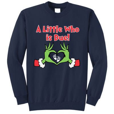 A Little Who Is Baby Due Announcement Pregnancy Nursing Xmas Tall Sweatshirt