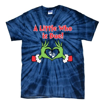 A Little Who Is Baby Due Announcement Pregnancy Nursing Xmas Tie-Dye T-Shirt