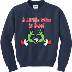 A Little Who Is Baby Due Announcement Pregnancy Nursing Xmas Kids Sweatshirt