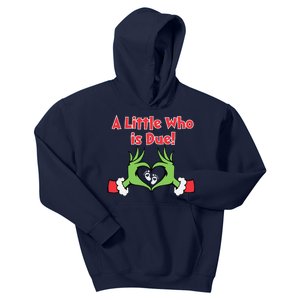 A Little Who Is Baby Due Announcement Pregnancy Nursing Xmas Kids Hoodie