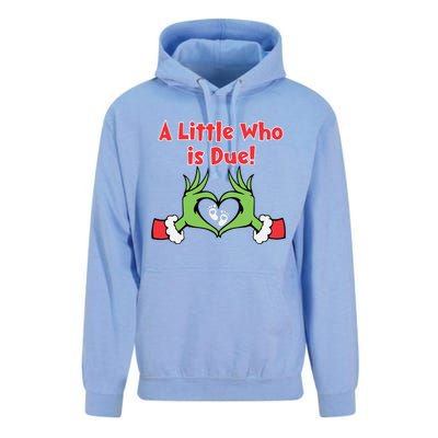 A Little Who Is Baby Due Announcement Pregnancy Nursing Xmas Unisex Surf Hoodie