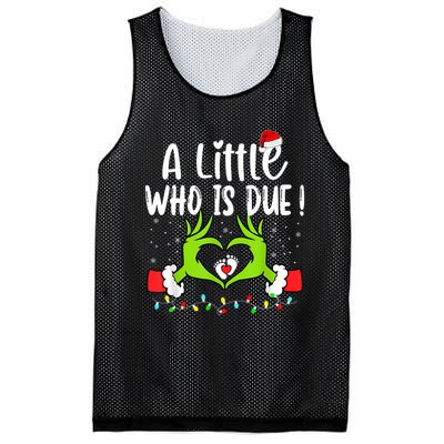 A Little Who Is Due Funny Christmas Pregnancy Announcement Sweatshirt Mesh Reversible Basketball Jersey Tank