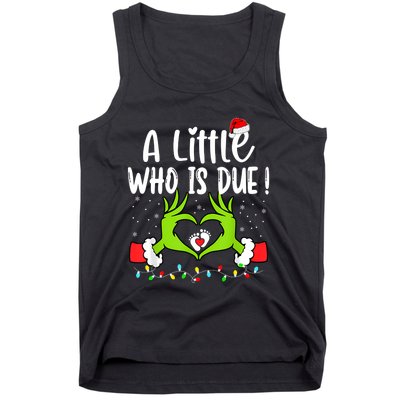 A Little Who Is Due Funny Christmas Pregnancy Announcement Sweatshirt Tank Top