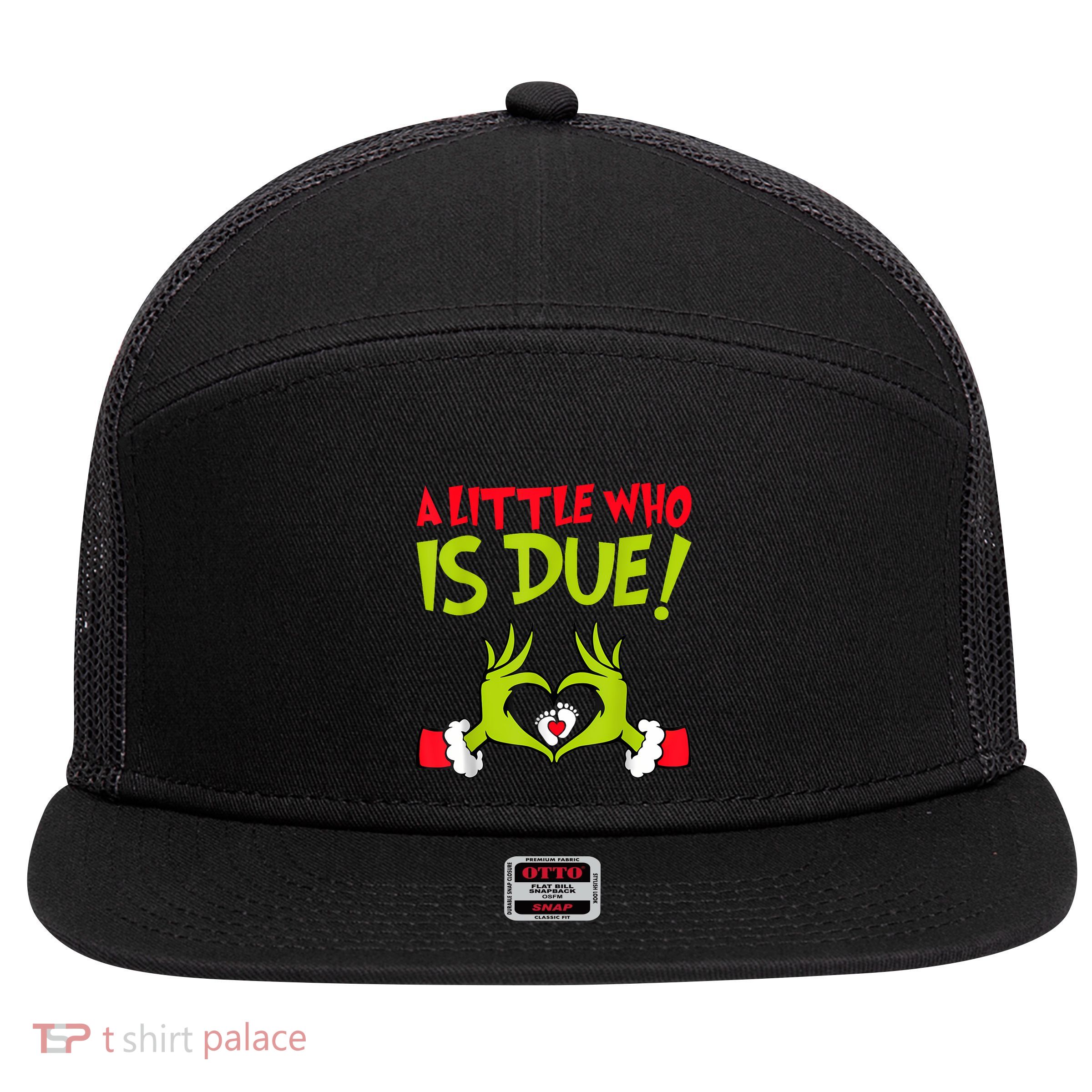 A Little Who Is Due Love Christmas Nurse 7 Panel Mesh Trucker Snapback Hat