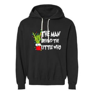 A Little Who Is Due Christmas Pregnancy Couples Matching Garment-Dyed Fleece Hoodie