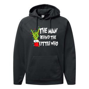 A Little Who Is Due Christmas Pregnancy Couples Matching Performance Fleece Hoodie