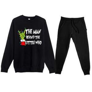 A Little Who Is Due Christmas Pregnancy Couples Matching Premium Crewneck Sweatsuit Set