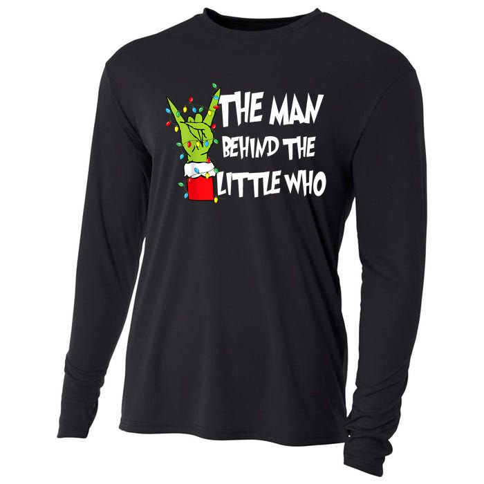 A Little Who Is Due Christmas Pregnancy Couples Matching Cooling Performance Long Sleeve Crew