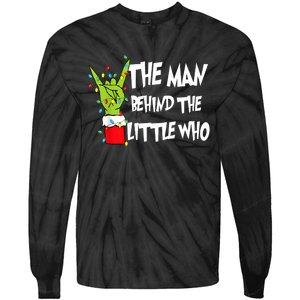 A Little Who Is Due Christmas Pregnancy Couples Matching Tie-Dye Long Sleeve Shirt