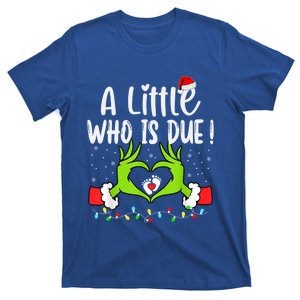 A Little Who Is Due Funny Christmas Pregnancy Announcet Gift T-Shirt